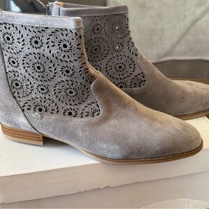 Jack Rogers Gray Suede Ankle Booties